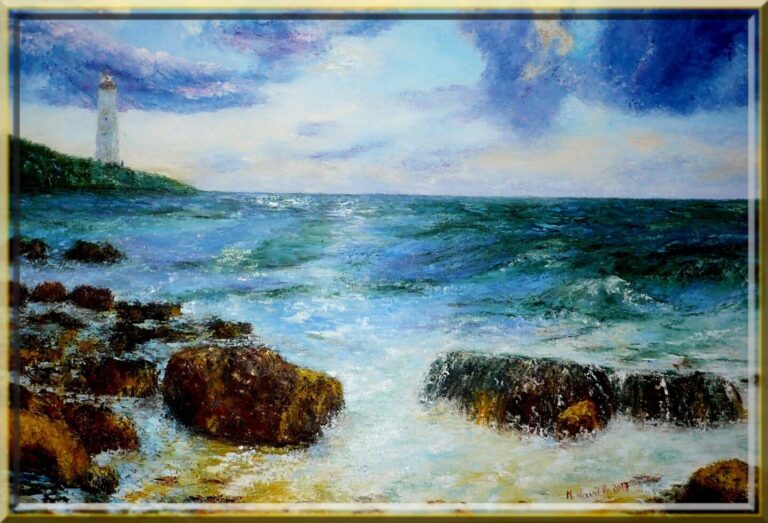 Monique Laville, travaux impressionnistes 10314679 Le Phare 73 X 50 2017 768x523
